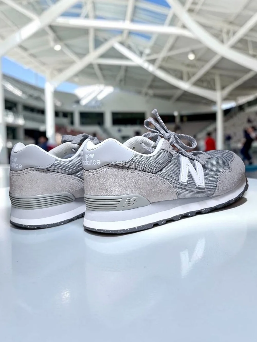 New Balance Men's 515 V3 Running Shoes US Size 8.5  Grey White Mesh Suede